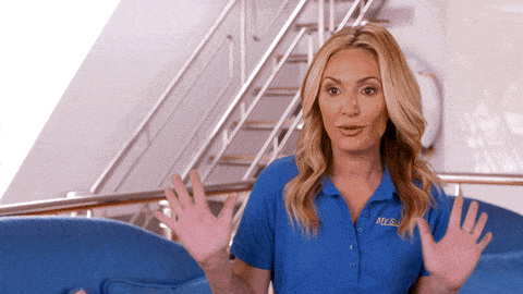 gif of kate from below deck saying 'we're all having a good time'