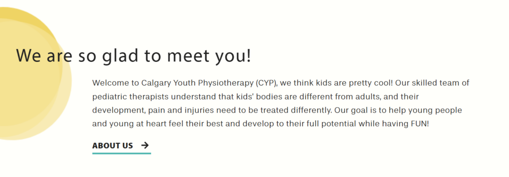 calgary youth physiotherapy warm welcome section